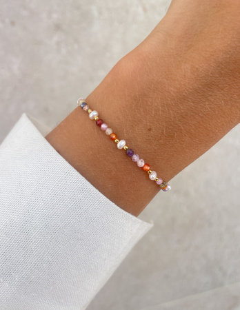 Bracelet Natural Stones Rose Quartz and Rhodochrosite