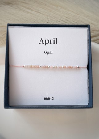 Birthstone Bracelet for April Silver