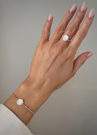 Bracelet Natural Stones Rose Quartz and Rhodochrosite