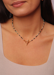 Necklace Taurus Zodiac Sign Natural Stones Gold-Plated Toggle