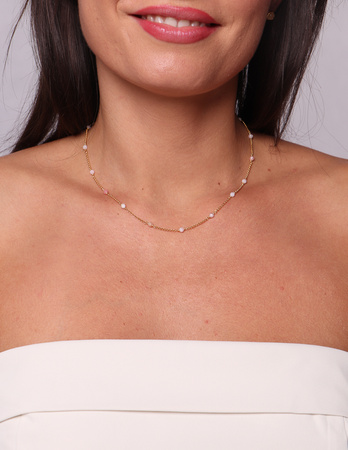 Necklace made of natural stones dendritic agate gold-plated toggle with a pendant