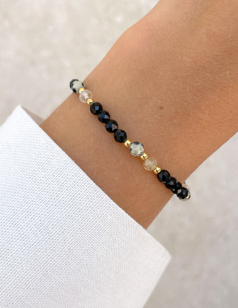 Talizman - czarny turmalin, jaspis dalmatyński, cytryn, hematyt - ochrona i dobrobyt