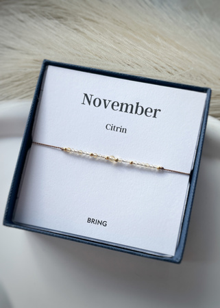 Bransoletka Kamień Urodzeniowy - Listopad pozłacana