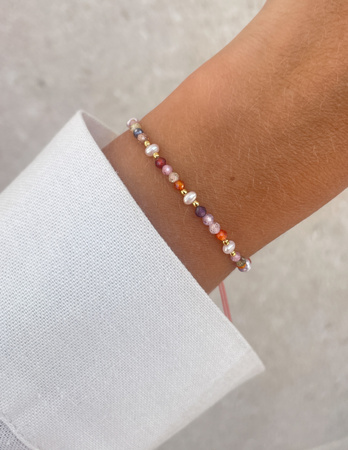 Bracelet Natural Stones Rose Quartz and Rhodochrosite