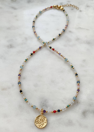  Naszyjnik Znak Zodiaku Ryby Kamienie Naturalne z Zawieszką