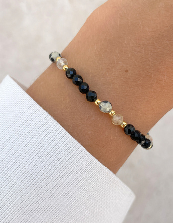 Talizman - czarny turmalin, jaspis dalmatyński, cytryn, hematyt - ochrona i dobrobyt