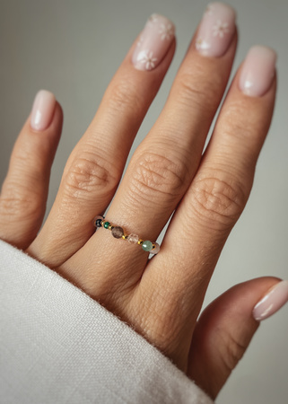 Pierścionek elastyczny znak zodiaku Byk pozłacany