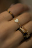 Elastic Ring Natural Stones Rose Quartz, Rhodochrosite, Mother of Pearl