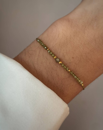 Birthstone Bracelet for August Gold-Plated Silver