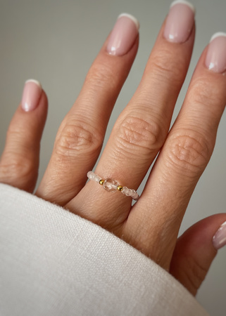 Pierścionek elastyczny kryształ górski