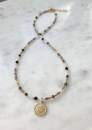 Naszyjnik Znak Zodiaku Koziorożec Kamienie Naturalne z Zawieszką