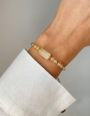 Bracelet Natural Stones Rose Quartz and Rhodochrosite