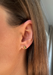 3 cm gold-plated, faceted hoop earrings