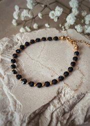 Bransoletka srebrna pozłacana z kamieni naturalnych amazonit