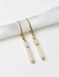 3 cm gold-plated, faceted hoop earrings