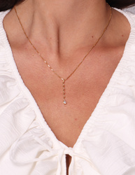 Necklace made of natural stones dendritic agate gold-plated toggle with a pendant