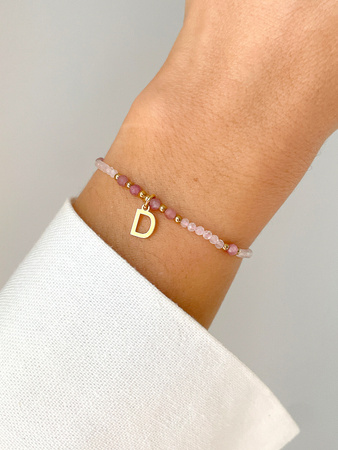 Bracelet Natural Stones Rose Quartz and Rhodochrosite