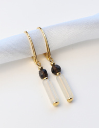 3 cm gold-plated, faceted hoop earrings