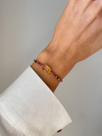 Bracelet Natural Stones Rose Quartz and Rhodochrosite