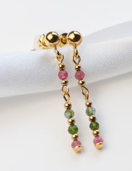 3 cm gold-plated, faceted hoop earrings