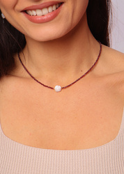 Necklace made of natural spinel stones