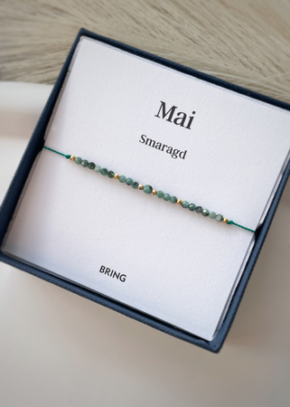 Bransoletka Kamień Urodzeniowy - Maj pozłacana