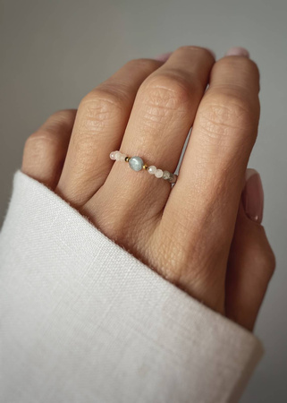 Pierścionek Elastyczny Kamienie Naturalne Morganit