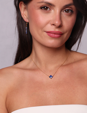 Necklace made of natural stones dendritic agate gold-plated toggle with a pendant