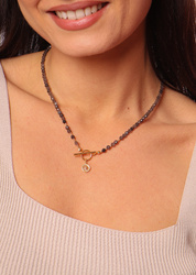 Necklace made of natural spinel stones