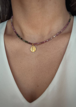 Naszyjnik Kamienie Naturalne Mix Turmalinów z zawieszką