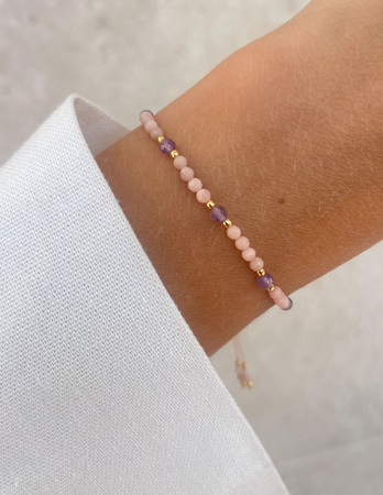 Bracelet Natural Stones Rose Quartz and Rhodochrosite