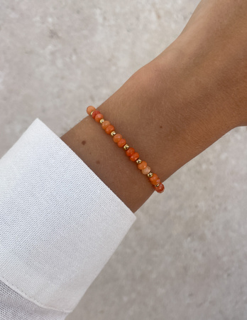 Bransoletka na gumce jadeit pomarańczowy - szczęście, pomyślność, spełnienie marzeń