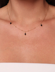 Necklace made of natural stones dendritic agate gold-plated toggle with a pendant