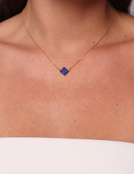 Necklace made of natural stones dendritic agate gold-plated toggle with a pendant