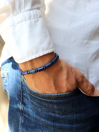 Bransoletka męska - lapis lazuli