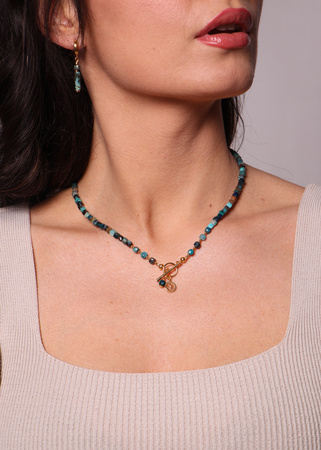 Naszyjnik turkus afrykański toggle z zawieszką