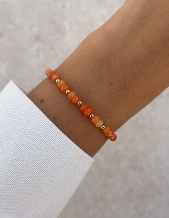 Bransoletka na gumce jadeit pomarańczowy - szczęście, pomyślność, spełnienie marzeń