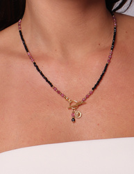 Necklace made of natural spinel stones