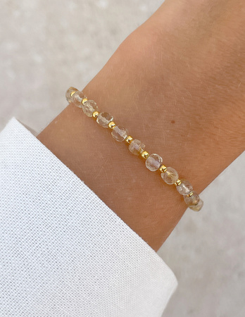 Citrin-Gummiband-Armband mit Hämatit - Erfolg, Glück und Wohlstand