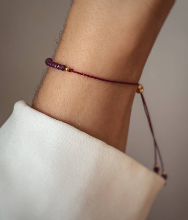 Bransoletka Kamień Urodzeniowy - Lipiec pozłacana