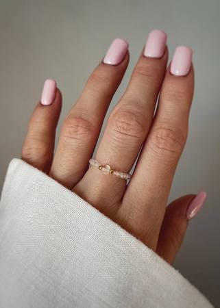 Pierścionek Elastyczny Kamienie Naturalne Kryształ Górski