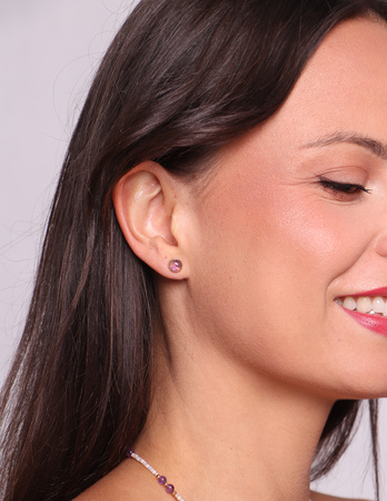 3 cm gold-plated, faceted hoop earrings