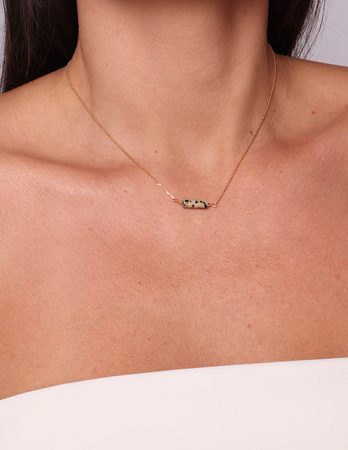 Necklace made of natural stones dendritic agate gold-plated toggle with a pendant