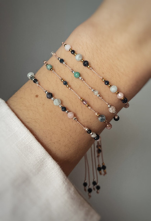 Bransoletka znak zodiaku Wodnik pozłacane kulki