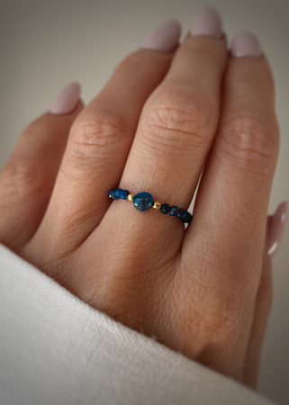 Pierścionek elastyczny lapis lazuli