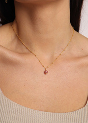 Necklace made of natural stones dendritic agate gold-plated toggle with a pendant