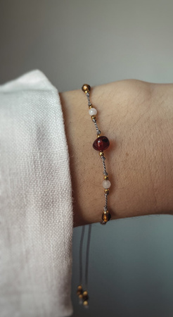 Bransoletka znak zodiaku Bliźnięta pozłacane kulki 