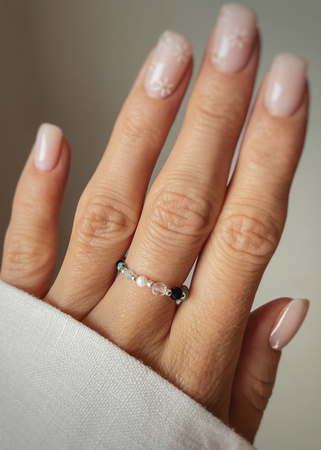 Pierścionek elastyczny znak zodiaku Wodnik srebrny