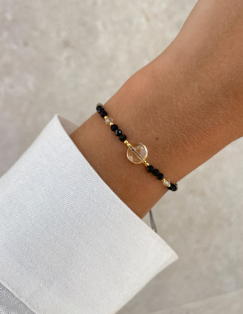 Bransoletka na nici z czarnym turmalinem i cytrynem - ochrona i dobrobyt