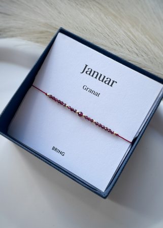 Bransoletka Kamień Urodzeniowy - Styczeń pozłacana